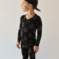 Load image into Gallery viewer, Bamboo Two Piece Pajamas | Flaming Hearts
