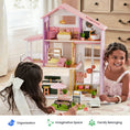 Load image into Gallery viewer, Tiny Land® Sweetwood Edge Dollhouse - Green & Pink
