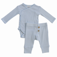 Load image into Gallery viewer, Blue Pointelle Layette Set
