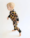 Load image into Gallery viewer, Bamboo Zip Romper | Colorful Checks & Bolts
