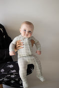 Load image into Gallery viewer, Bamboo Zip Pajamas | Foggy Grid
