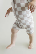 Load image into Gallery viewer, Bamboo Shorty Romper | Latte Checkered
