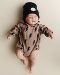 Load image into Gallery viewer, Hooded Bubble Romper  | Mocha Bolts
