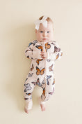 Load image into Gallery viewer, Bamboo Zip Romper | Butterflies
