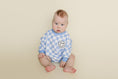 Load image into Gallery viewer, Bubble Romper | Checkered Smiley Blue

