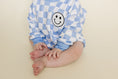 Load image into Gallery viewer, Bubble Romper | Checkered Smiley Blue
