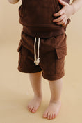 Load image into Gallery viewer, Terry Cargo Shorts Set | Chocolate

