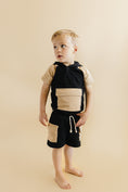 Load image into Gallery viewer, Terry Cargo Shorts Set | Black & Tan
