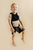 Load image into Gallery viewer, Terry Cargo Shorts Set | Black & Tan
