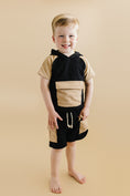 Load image into Gallery viewer, Terry Cargo Shorts Set | Black & Tan
