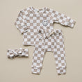 Load image into Gallery viewer, Checkered Smiley Lounge Set | Latte
