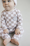 Load image into Gallery viewer, Checkered Smiley Lounge Set | Latte
