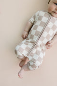 Load image into Gallery viewer, Bamboo Shorty Romper | Latte Checkered
