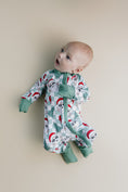 Load image into Gallery viewer, Bamboo Zip Romper | Checkered Santa
