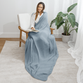 Load image into Gallery viewer, Adult Muslin Blanket in Pacific Blue
