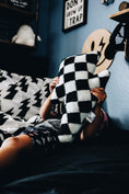 Load image into Gallery viewer, Black Check Bolt Plush Pillow
