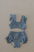 Load image into Gallery viewer, Girls Two Piece Swimsuit | Blue Gingham
