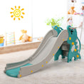 Load image into Gallery viewer, 4-in-1 Kids Climber Slide Play Set with Basketball Hoop-Green
