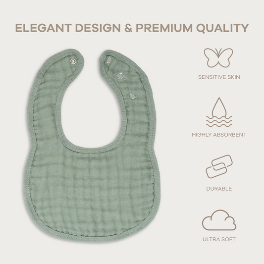Muslin Bibs in Fern