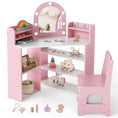 Load image into Gallery viewer, 2-In-1 Kids Vanity Set with Lights for Toddlers 3+ Years Old
