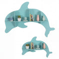Load image into Gallery viewer, 2 Pieces Floating Dolphin Shelves Wall Mounted Storage Display Rack
