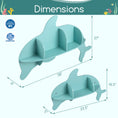 Load image into Gallery viewer, 2 Pieces Floating Dolphin Shelves Wall Mounted Storage Display Rack
