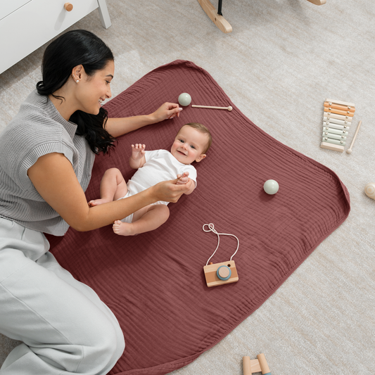 Baby Muslin Blanket in Wine