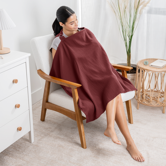 Muslin Nursing Cover, Pack of 1 in Wine