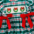 Load image into Gallery viewer, Girls Christmas Embroidery Smocked Dress
