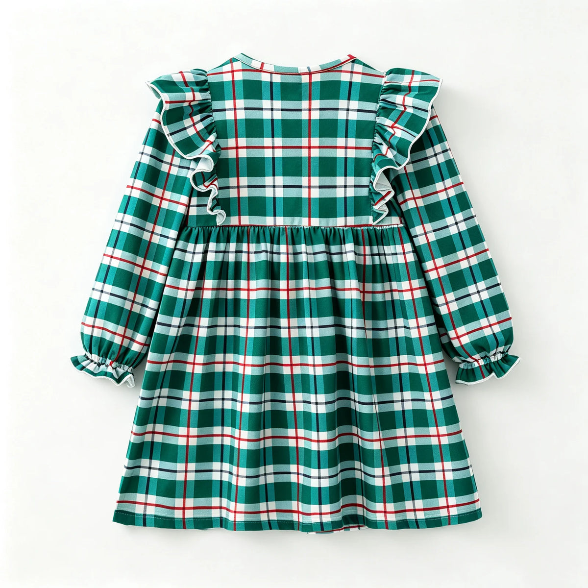 Girls Christmas Embroidery Smocked Dress