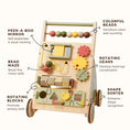 Load image into Gallery viewer, Tiny Land® Sage Green Wooden Baby Walker
