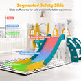 Load image into Gallery viewer, 7-in-1 Toddler Swing and Slide Set L-shaped with Ladder and Basketball Hoop
