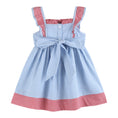 Load image into Gallery viewer, Blue Gingham American Flag Ruffle Dress
