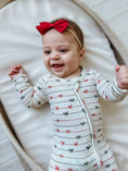 Load image into Gallery viewer, Tied with a Bow Christmas Bamboo Zippy Pajamas
