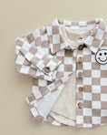Load image into Gallery viewer, Cotton Shacket | Smiley Checkered Latte
