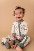 Load image into Gallery viewer, Bamboo One Piece Zip Pajama -Farm Fresh
