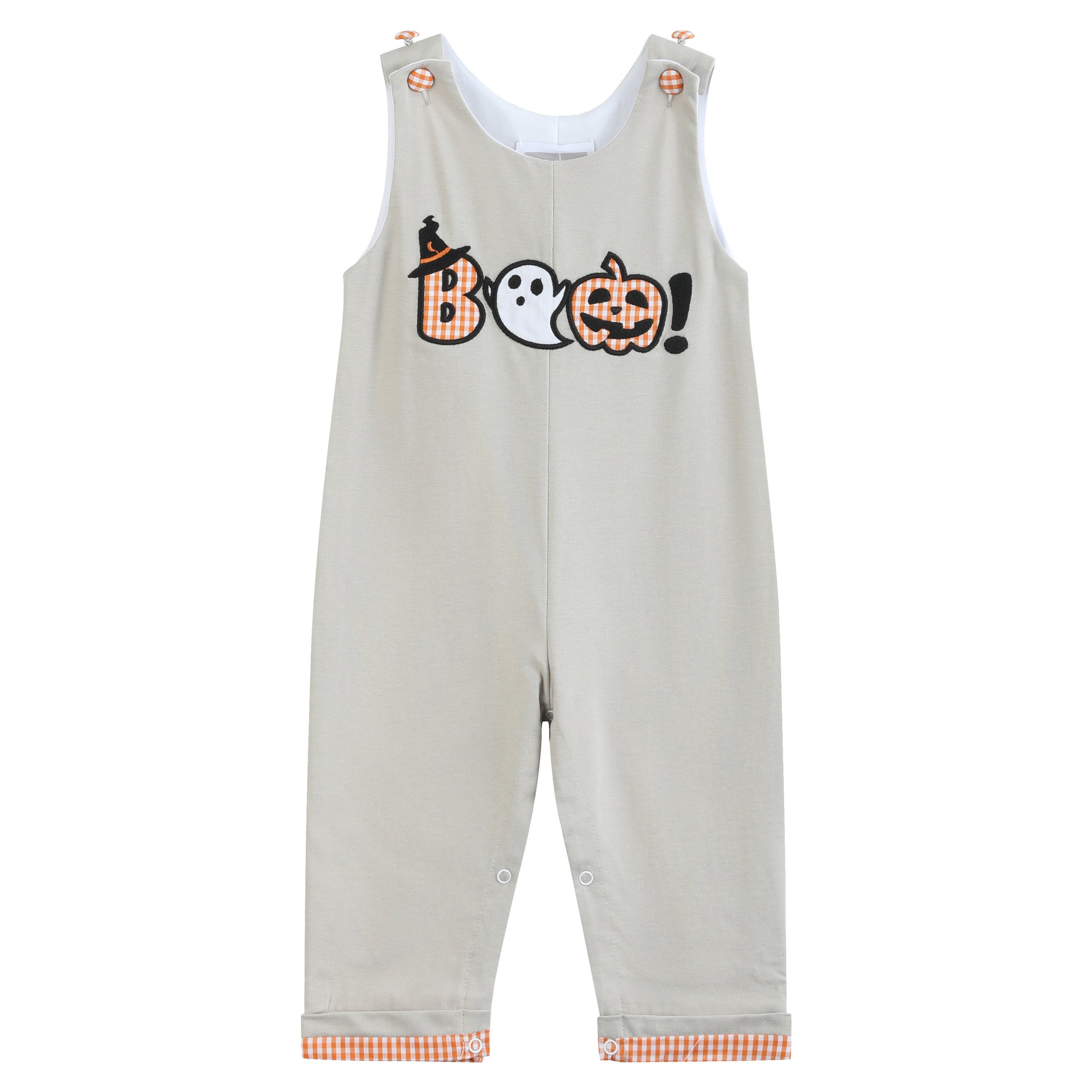 Gray Boo Applique Longalls