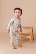 Load image into Gallery viewer, Bamboo One Piece Zip Pajama - Animal ABC
