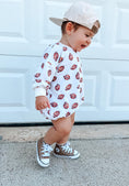 Load image into Gallery viewer, Football Print Bamboo Bubble Romper
