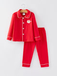 Load image into Gallery viewer, Christmas Red Boys Santa Claus Embroidered Pajamas
