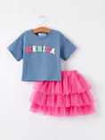 Load image into Gallery viewer, 4th of july  “MERICA”Top Girls Gauze Skirt
