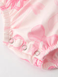 Load image into Gallery viewer, Girls Pink Bow Print Short Sleeves Romper
