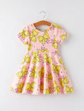 Load image into Gallery viewer, Back to School Yellow Bow Print Girls Dress
