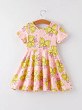 Load image into Gallery viewer, Back to School Yellow Bow Print Girls Dress
