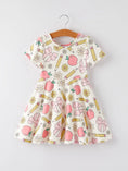 Load image into Gallery viewer, Back to School Apple, Pencil, and Floral Print Girls Dress
