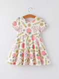 Load image into Gallery viewer, Back to School Apple, Pencil, and Floral Print Girls Dress
