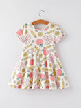 Load image into Gallery viewer, Back to School Apple, Pencil, and Floral Print Girls Dress
