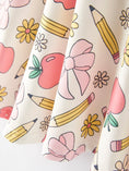 Load image into Gallery viewer, Back to School Apple, Pencil, and Floral Print Girls Dress
