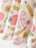 Load image into Gallery viewer, Back to School Apple, Pencil, and Floral Print Girls Dress
