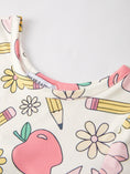 Load image into Gallery viewer, Back to School Apple, Pencil, and Floral Print Girls Dress
